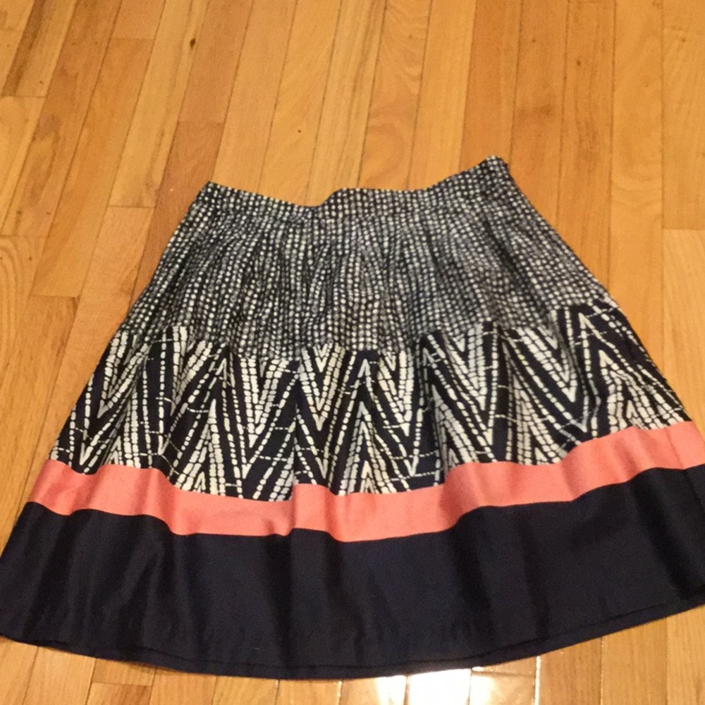 Navy, peach, and white vintage tiered skirt, size 4.